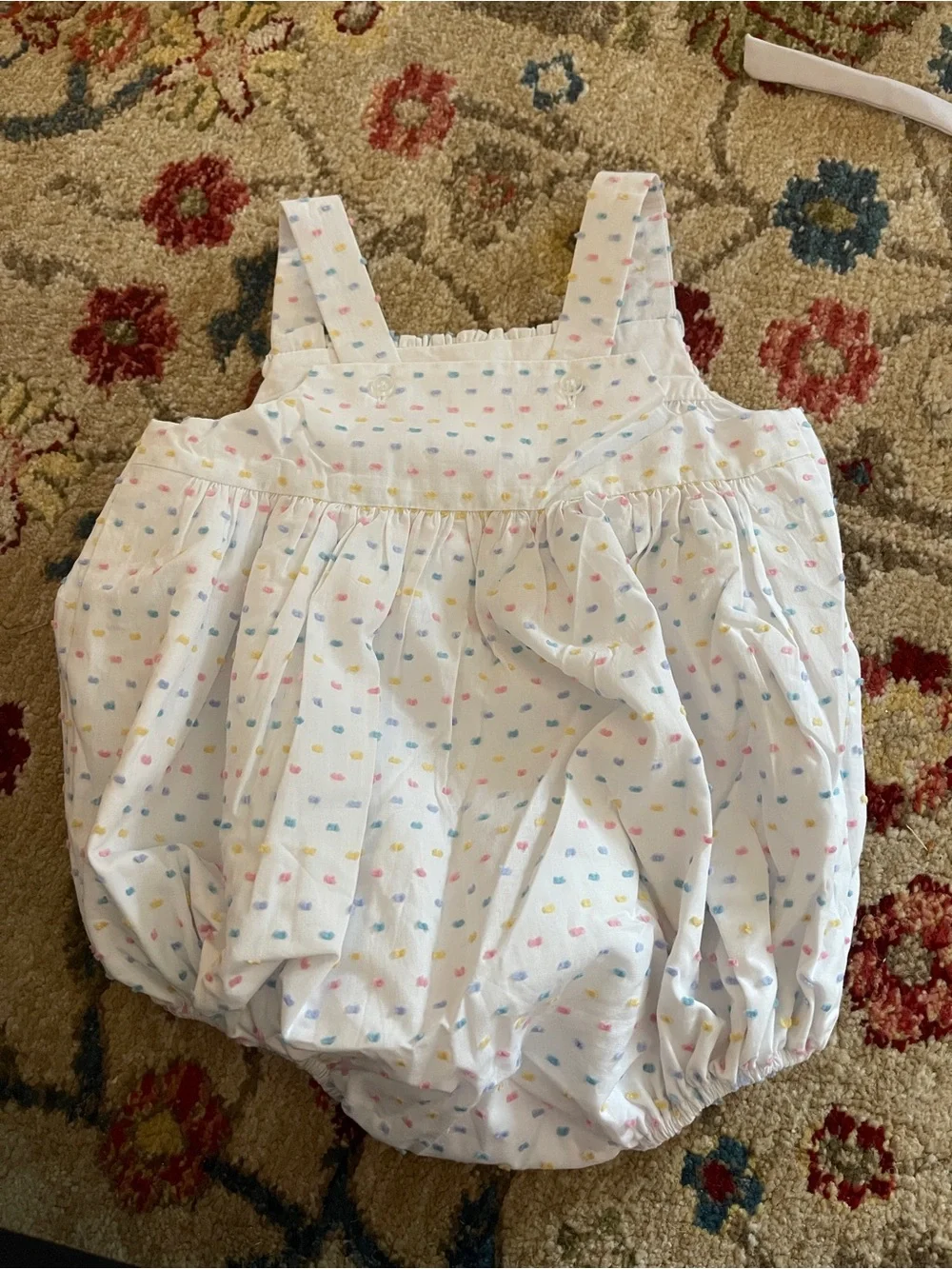 The Beaufort Bonnet Company White Bubble One-Piece with Pastel Dot Print - Picture 2 of 4